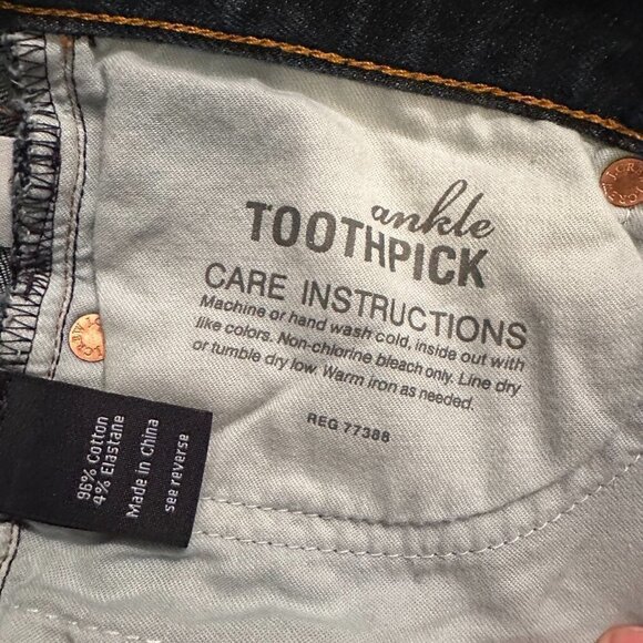 J. Crew Toothpick Mid Rise Dark Wash Skinny Ankle Jeans Size 6/28 - Picture 3 of 6